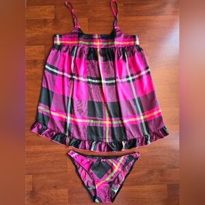 Victoria's Secret Satin Babydoll 2pc Set, Sz XS